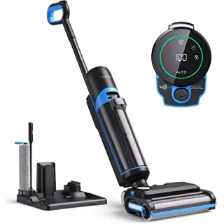 Lubluelu Aspirapolvere Senza Fili| Lavapavimenti Aspirapolvere Secco e Umido| Schermo LED, Assistente Vocale, Autopulizia|30Min Autonomia| Perfetto per Superfici Asciutti o Bagnati