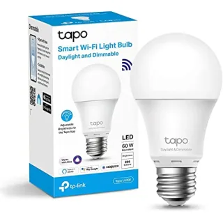 TP-Link Tapo L520E Lampadina Wi-Fi E27, Monitoraggio Energia, Funziona con Amazon Alexa e Google Home, Luce Diurna e Dimmerabile Dall'1% al 100%, 4000 K, 806 Lumen, 8W, Telecomando con APP, Bianco