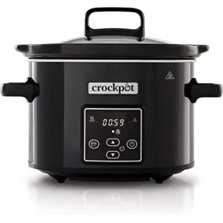 Crock-Pot Pentola Per Cottura Lenta, Slow Cooker, Capienza 2.4 Lt, 2 Impostazioni Cottura E Funzione Mantenimento In Caldo Automatica, 130 W, Ceramica, Nero, ‎28.2 x 28.4 x 21.2 cm; 3.19 Kg