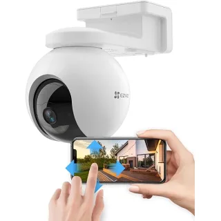 EZVIZ CB8 2K Telecamera WiFi da Esterno 3MP Motorizzata, Telecamera WiFi di Sorveglianza, Videocamera Esterna Pan&Tilt con Copertura Visiva a 360° 210 giorni da 10400 mAh