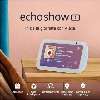 Echo Show 5 (3ª generazione) | Schermo touch intelligente e compatto, con Alexa: controllo della Casa Intelligente e molto altro | Azzurro