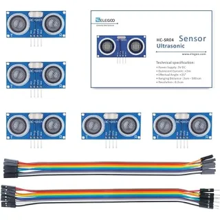 ELEGOO 5pcs HC-SR04 Modulo Sensore Misuratore Distanze Ad Ultrasuoni per MEGA R3 Robot XBee ZigBee Ultrasonic Module Sensor