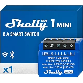 Shelly Plus 1 Mini Gen3, Interruttore Relè Intelligente, Wifi, Smart, Controllo Intelligente