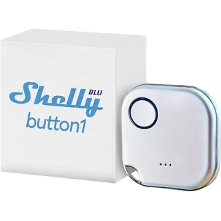 Shelly BLU Button 1 - Bianco, Pulsante d'azione e di Scena Bluetooth, Domotica, App iOS Android, Hub Non Richiesto, Lunga Durata della Batteria, Indicatore LED, Buzzer, Ampio Raggio d'Azione