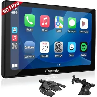 2024 Carpuride W901 Pro con Trasmissione Bluetooth Senza Fili Portatile Autoradio, Carplay & Andorid Auto, Touch Screen 9 pollici 1080P, Link Specchio/GPS/Siri/FM, per Truck Dashboard Mounting