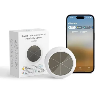 Meross WiFi Termometro Igrometro Intelligente, Richiesto Hub, App e Controllo Vocale, Supporta Avvisi e Notifiche, Compatibile Con Apple HomeKit, Alexa, Google Home e Smartthings