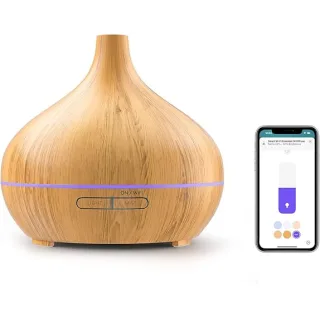 Meross Diffusore di Oli Essenziali WiFi 400ML, Diffusore di Aromi con Apple HomeKit, Umidificatore con Colorazione Variabile, Comando Vocale e Telecomando, Alexa e Google Home
