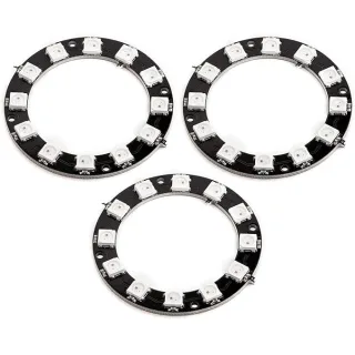 AZDelivery 3 x Anello LED RGB compatibile con WS2812B da 5 V 12-Bit compatibile con Arduino incluso un E-Book!
