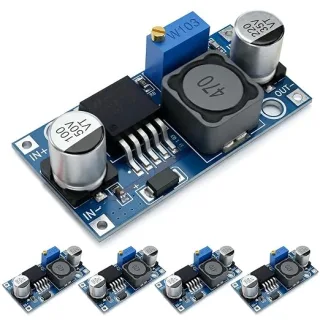 QWORK® 5 pezzi modulo convertitore DC-DC buck LM2596S step down – 3,2-40V a 1,25-35V 3A regolabile – alta efficienza per elettronica fai-da-te, modellismo e robotica