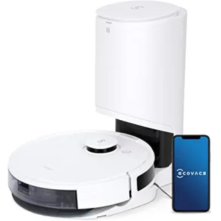 ECOVACS DEEBOT N8+ Robot aspirapolvere 2-in-1 Aspira e Lava,con Stazione di Svuotamento Automatico，Modalità Max+,Pulizia personalizzata,Mappatura multilivello, Barriere virtuali, Controllo APP & Alexa