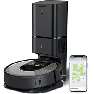 iRobot Roomba I7+ (I7556) Robot Aspirapolvere Wifi, Svuotamento Automatico, Adatto per chi ha Animali Domestici, Memorizza la Planimetria della Casa, Programmabile, Contenitore Lavabile, 33 W, Argento