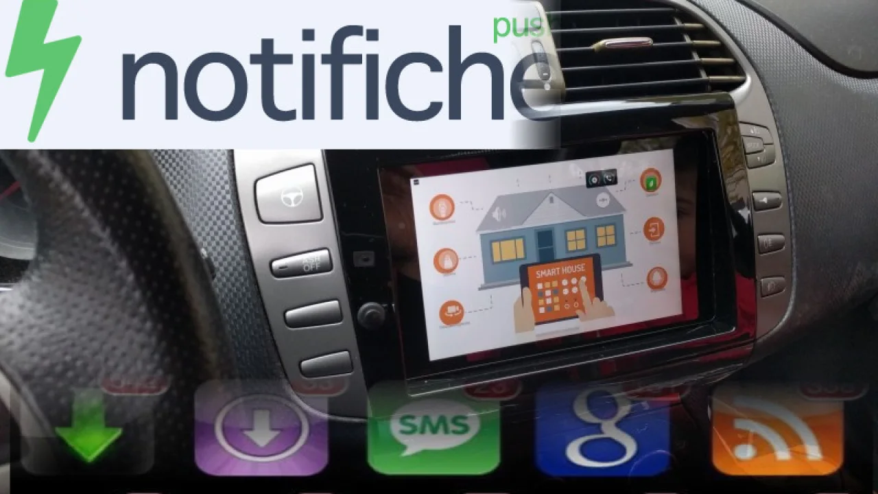 Lettura vocale delle notifiche sul sistema tablet in auto.