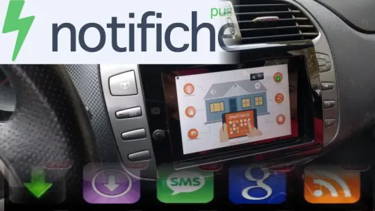 Lettura vocale delle notifiche sul sistema tablet in auto.