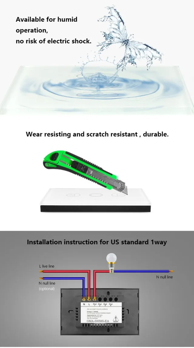 Wall Switch RF 433 MHz con funzione DIMMER - by Zemismart