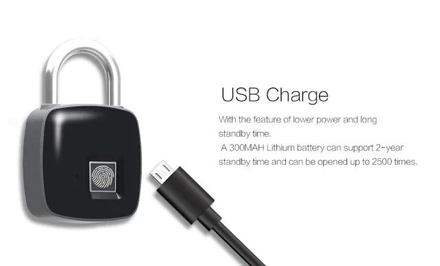 Lucchetto con riconoscimento biometrico by Zemismart