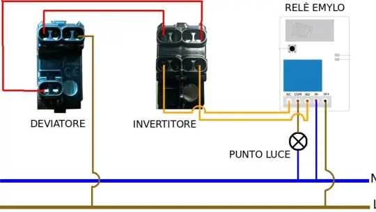 Relè eMylo con deviatori e invertitori - come fare