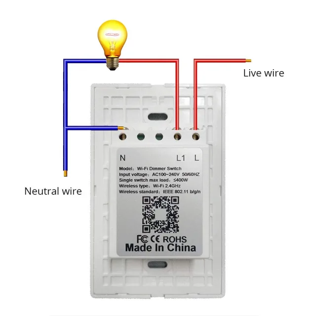 Wall Switch Soft Touch WiFi per controllo luci con funzione dimmer