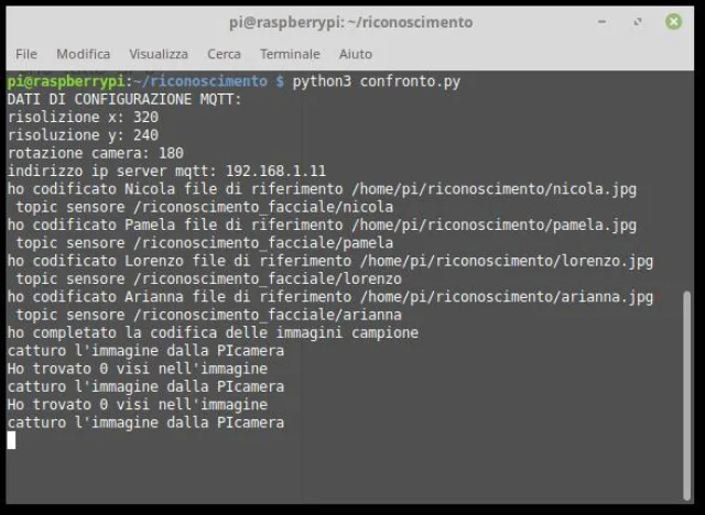 Riconoscimento facciale con Raspberry e integrazione in Home Assistant