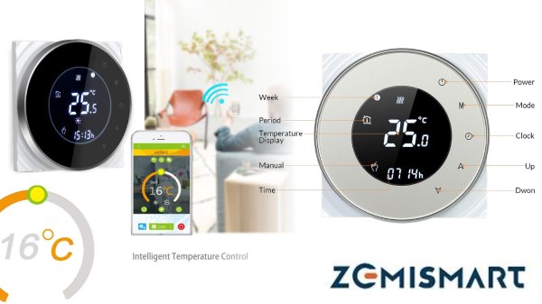 Termostato WiFi,Cronotermostato Tuya Smart Voice Control App/LCD