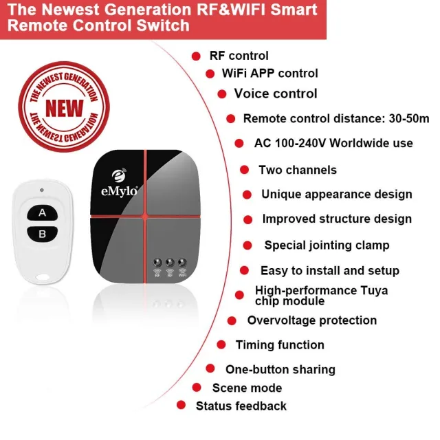 Nuovi Smart Switch WiFi e RF 433 MHz by eMylo