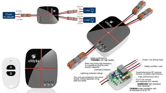 Nuovi Smart Switch WiFi e RF 433 MHz by eMylo