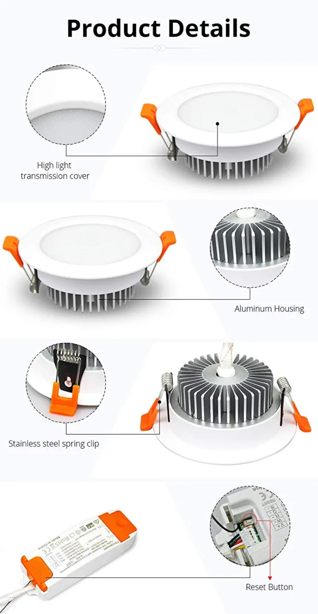 Lampada da incasso LED RGB ZigBee compatibile con Philips Hue