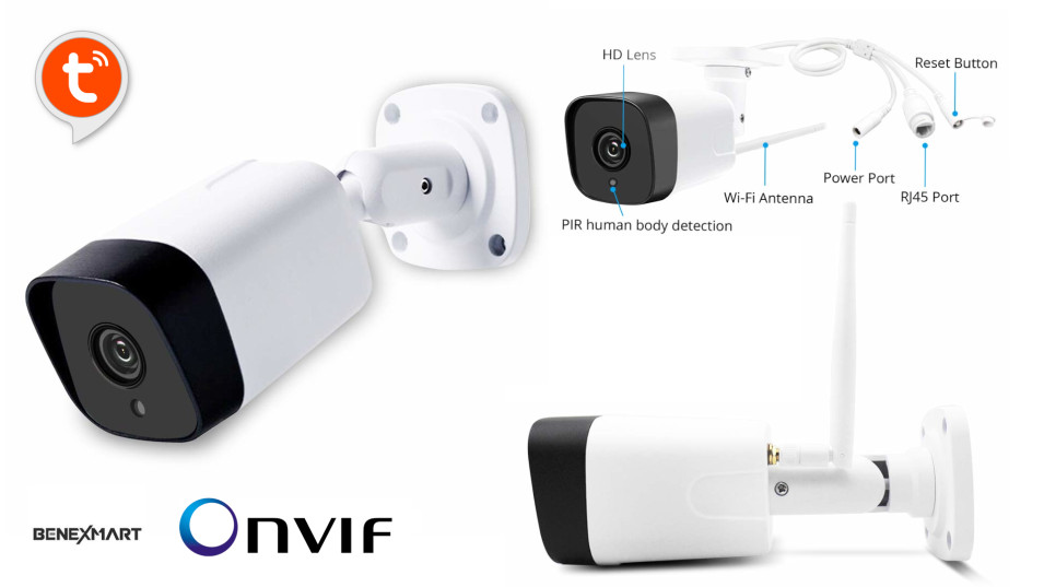 Tuya Smart outdoor security camera waterproof with night vision