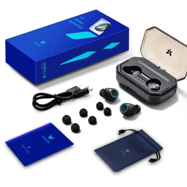 Axloie Auricolari Bluetooth 5.0 TWS con Custodia da Ricarica 3000mAh