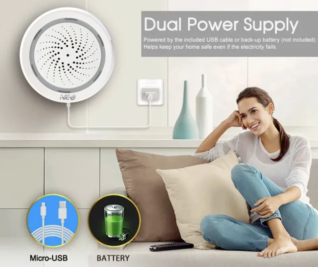 Sirena Allarme WiFi e LED Lamp Oil Diffuser - L'infinito mondo Tuya Smart