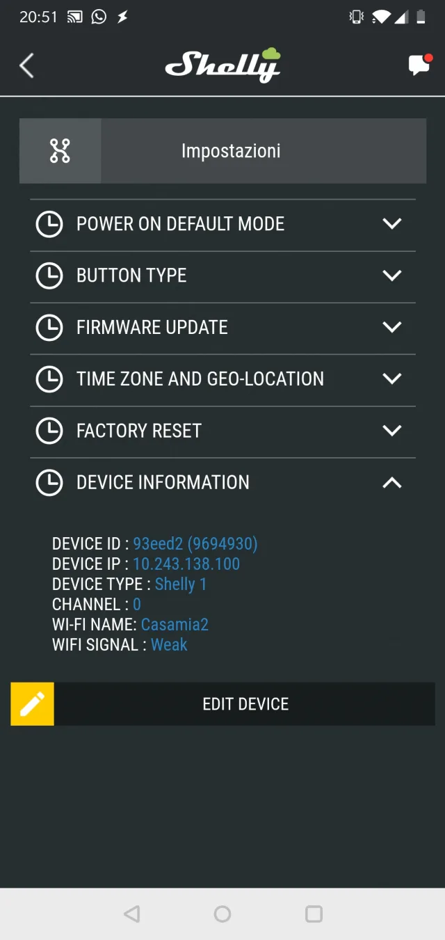 Come gestire lo Shelly 1 direttamente da Tasker