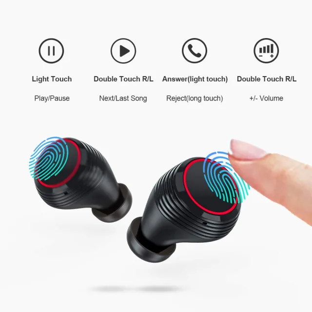 Arbily T9 TWS Auricolari Bluetooth 5.0 con Power Bank 6000mHA