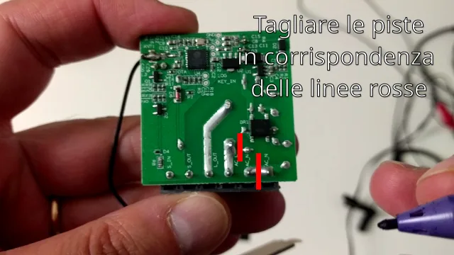 Sonoff Mini Modifica Hardware Contatto pulito - Hardware MOD Dry Contact