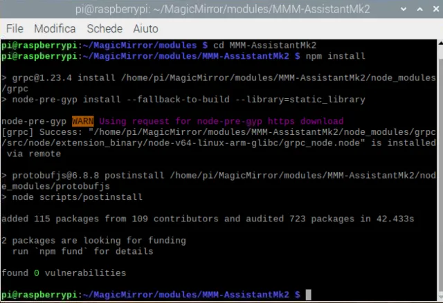 Google Assistant su Magic Mirror con hotword personalizzata