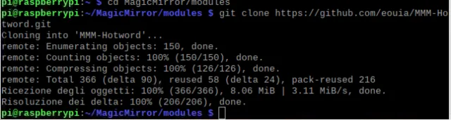 Google Assistant su Magic Mirror con hotword personalizzata