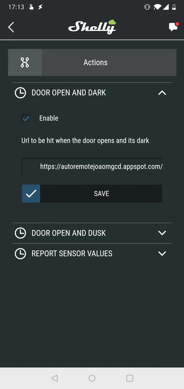 Shelly DoorWindow con notifica su Tasker tramite Autoremote