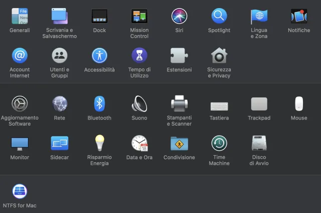 Impostazione software