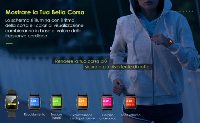 Modalità allenamento schermo colorato