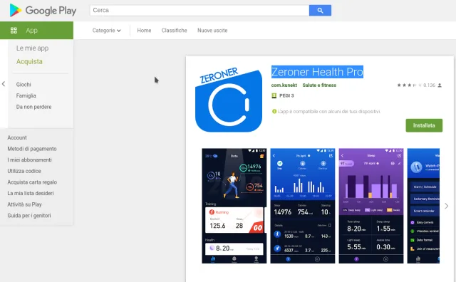 Screenshot Zeroner Health Pro Play Store