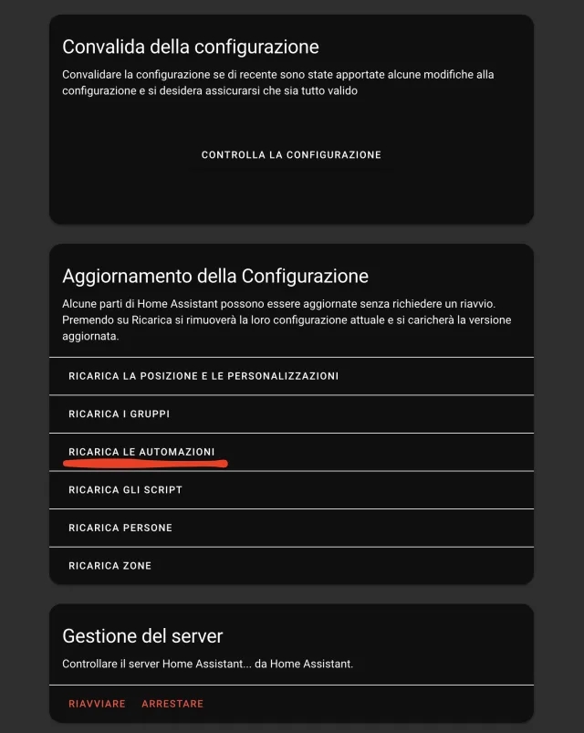 Screenshot Home Assistant
