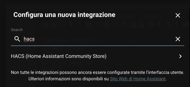Nuova integrazione HACS