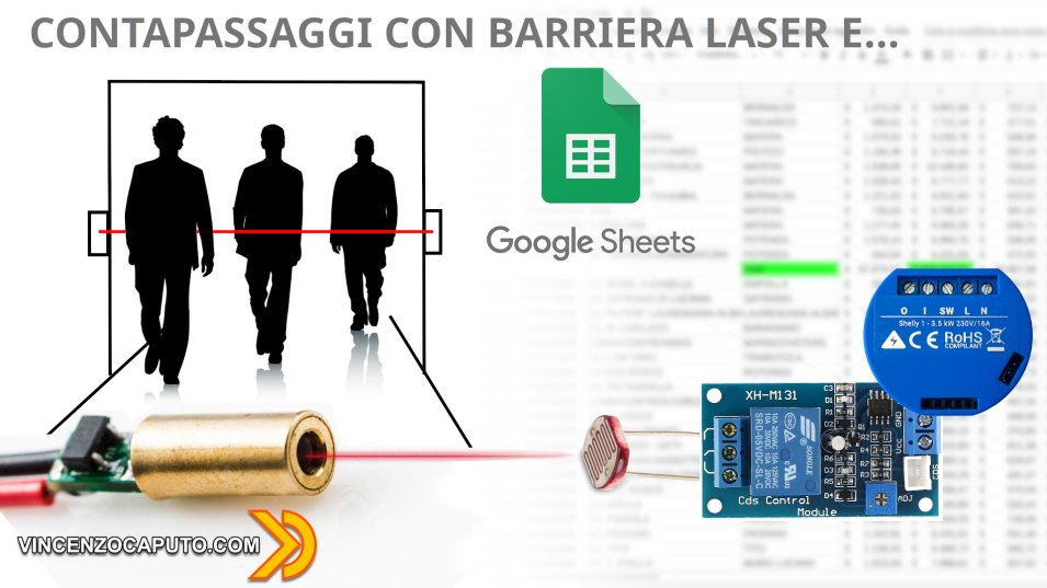 Conta passaggi con una Barriera Laser, Shelly 1 e Google Sheet