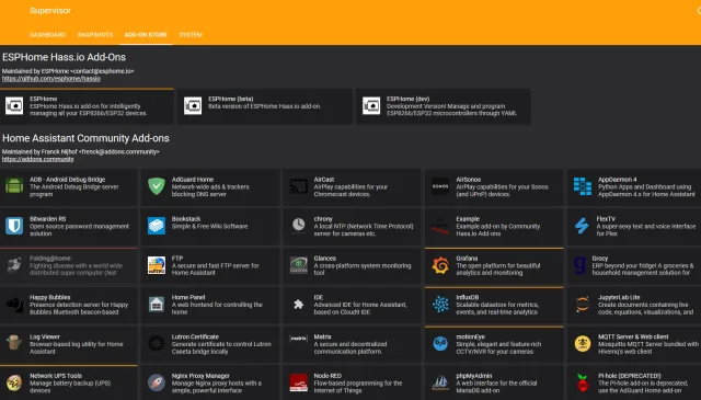 Add-on Store Hassio