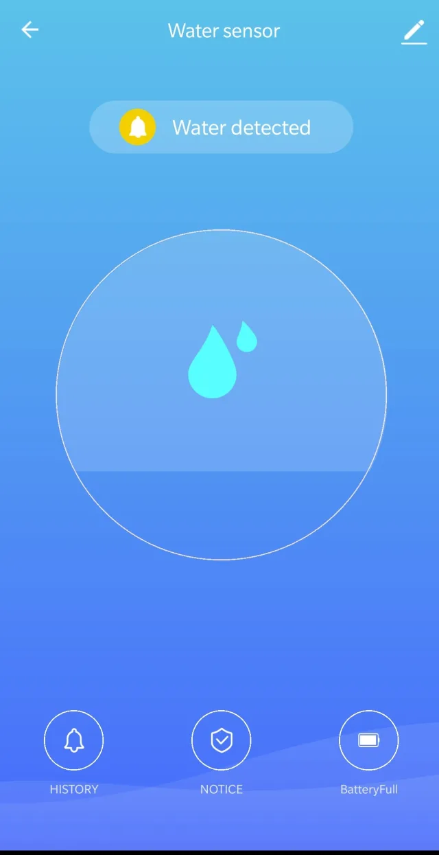 Notifica di rilevazione allagamento