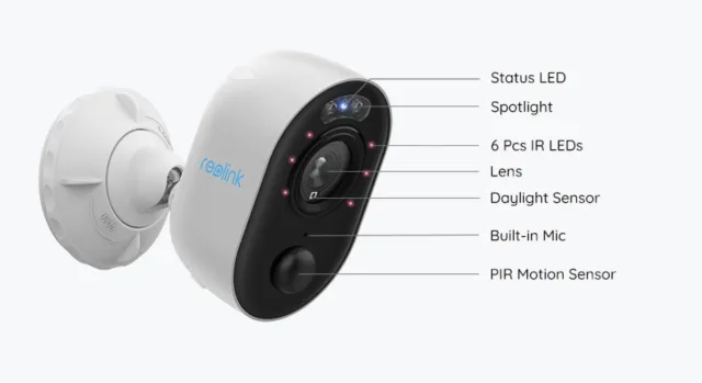 Dettaglio frontale della videocamera