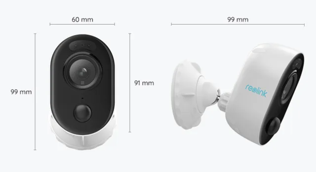 Dimensioni della telecamera