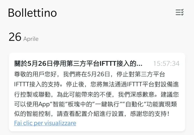 Messaggio di tuya smart