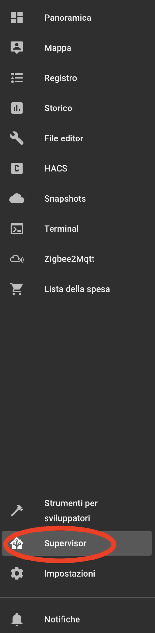 Accesso a supervisor