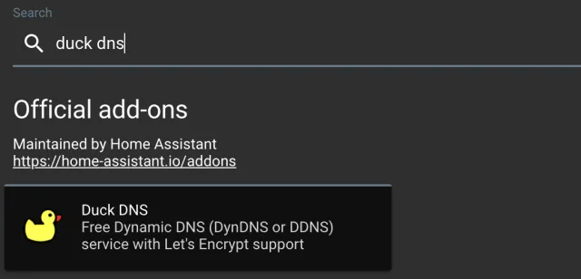 Duck DNS add-on