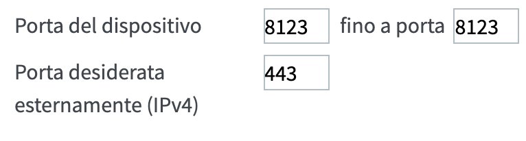 Apertura porta 433 su router