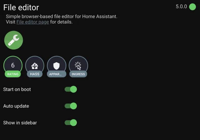 Schermata attivazione file editor